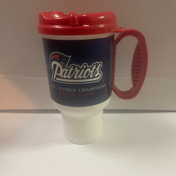 New England Patriots 2003 World Champions Travel Mug NFL - Picture 1 of 2